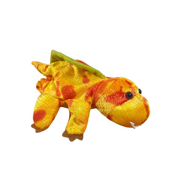Caltoy Dinosaur Dragon Plush Hand Puppet Yellow Orange Toy - Picture 1 of 8